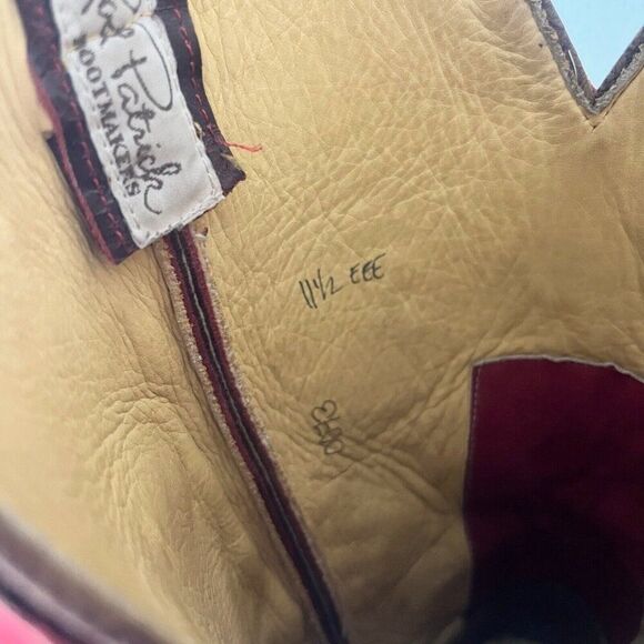 Rod Patrick Mens Cowboy Boots Size 11.5EEE Brown Leather Western Square Toe $695 - Picture 9 of 11